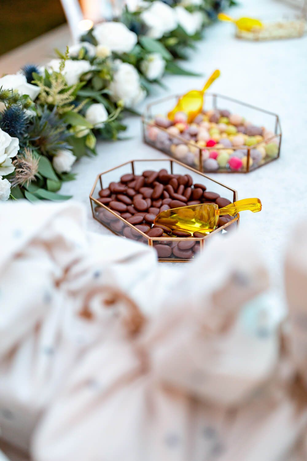 Details of sweets during an Italian wedding at Villa Aethra Paros