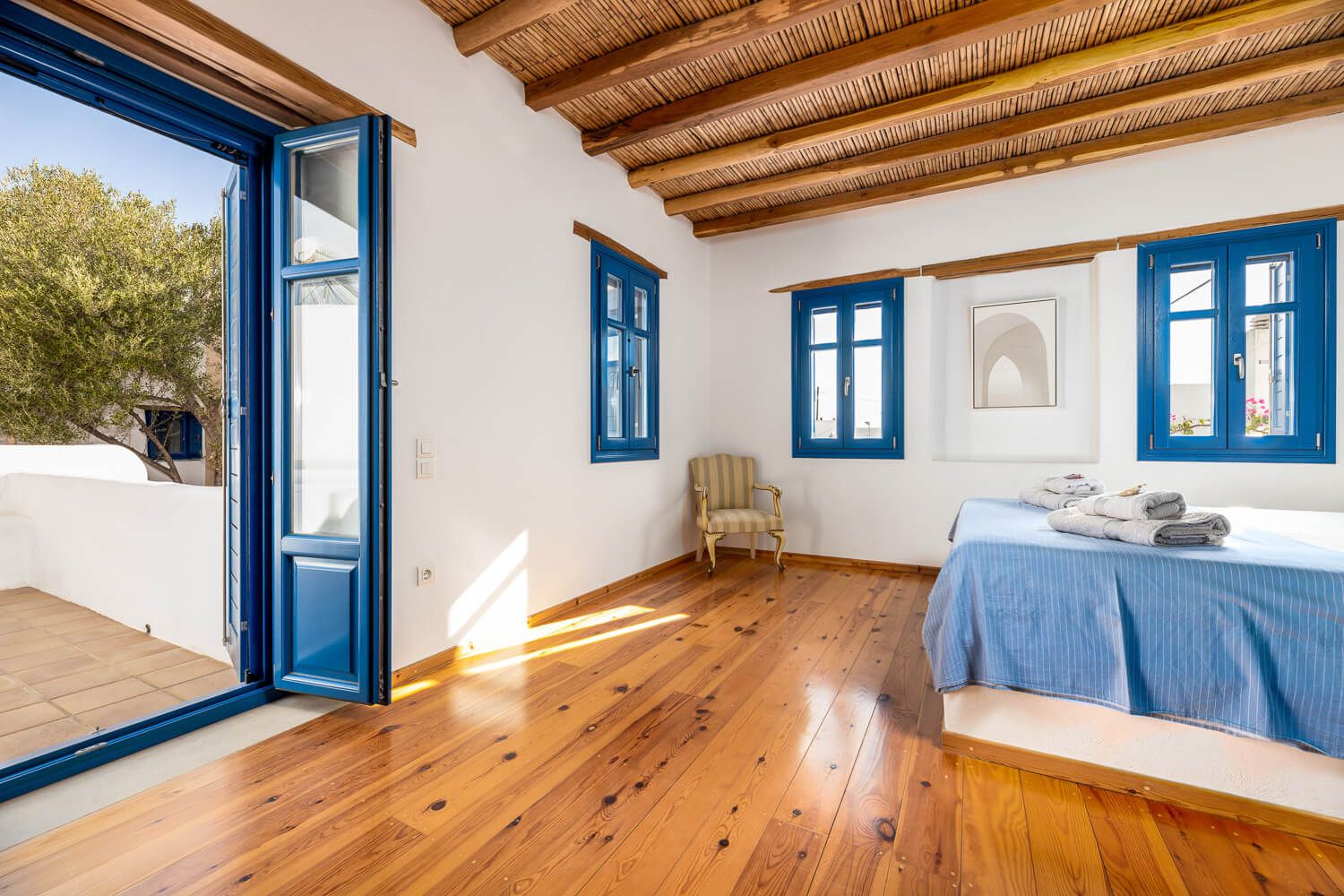 Traditional interior design inside a restored Prodromos village house