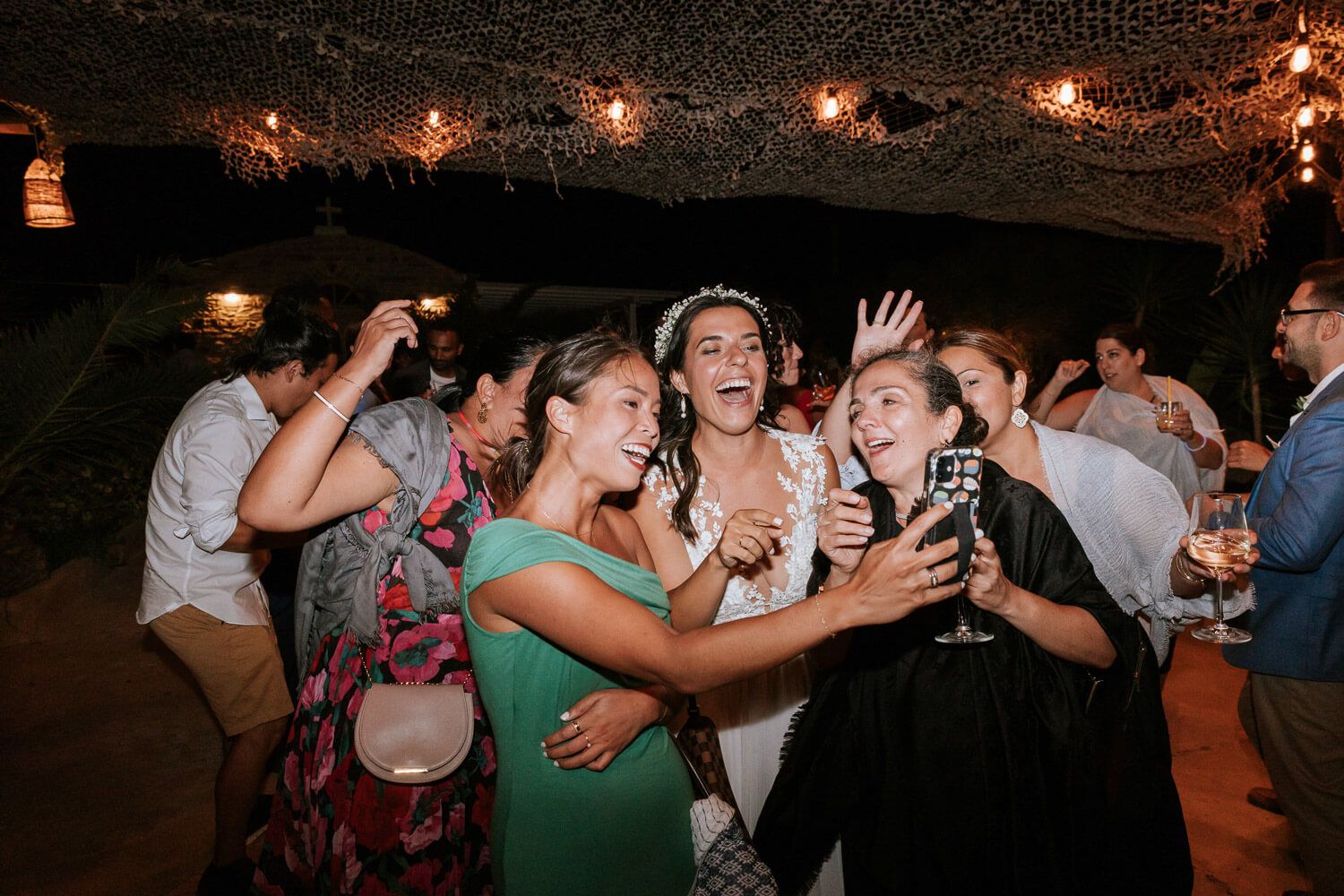 Crazy wedding party and dancing in Antiparos