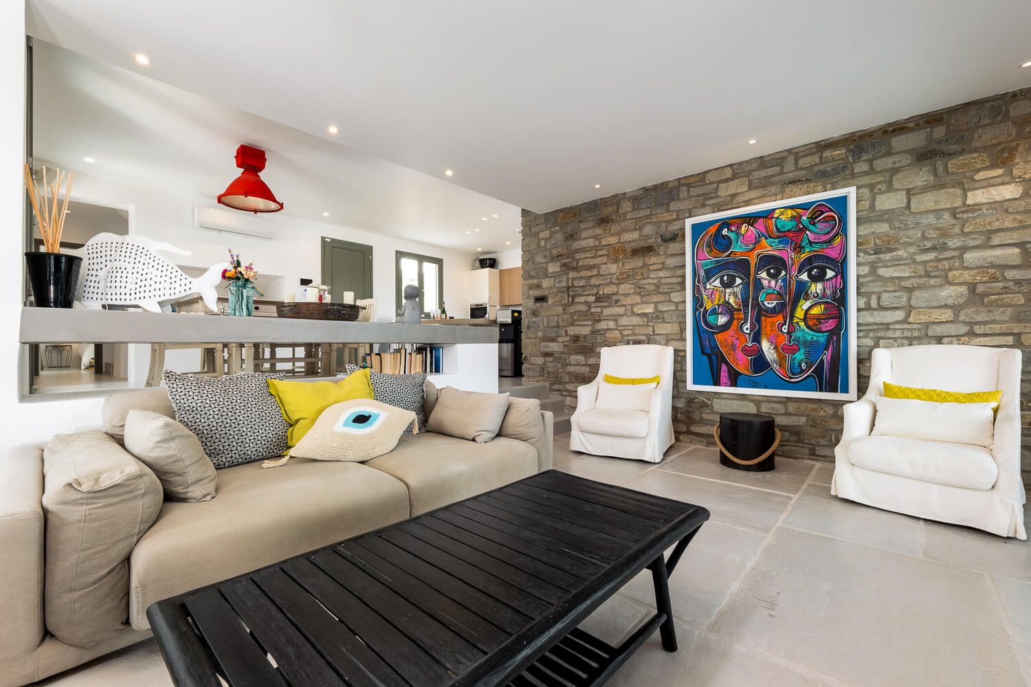 Modern open-plan living room with elegant interior styling