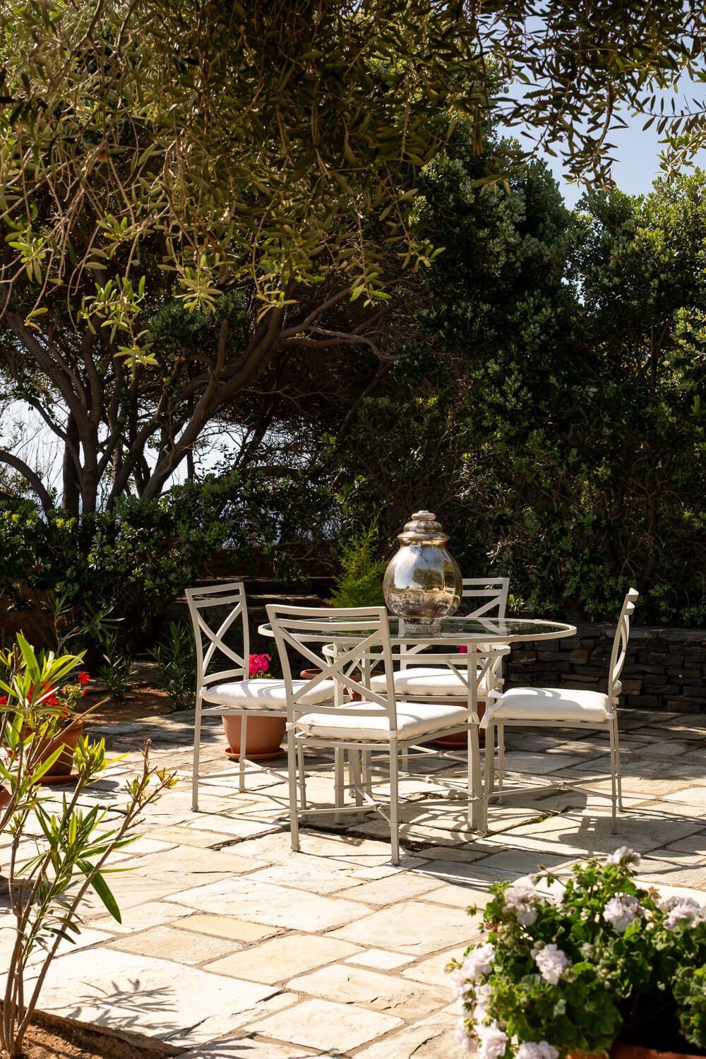 Tranquil nature pathways within a secluded Paros luxury compound
