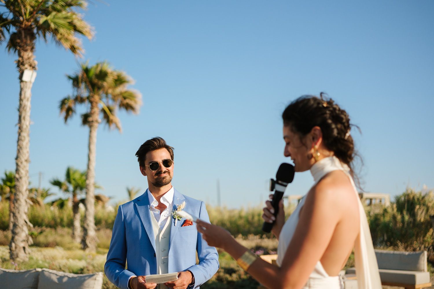 Outdoor wedding party and speeches at Seesoo venue
