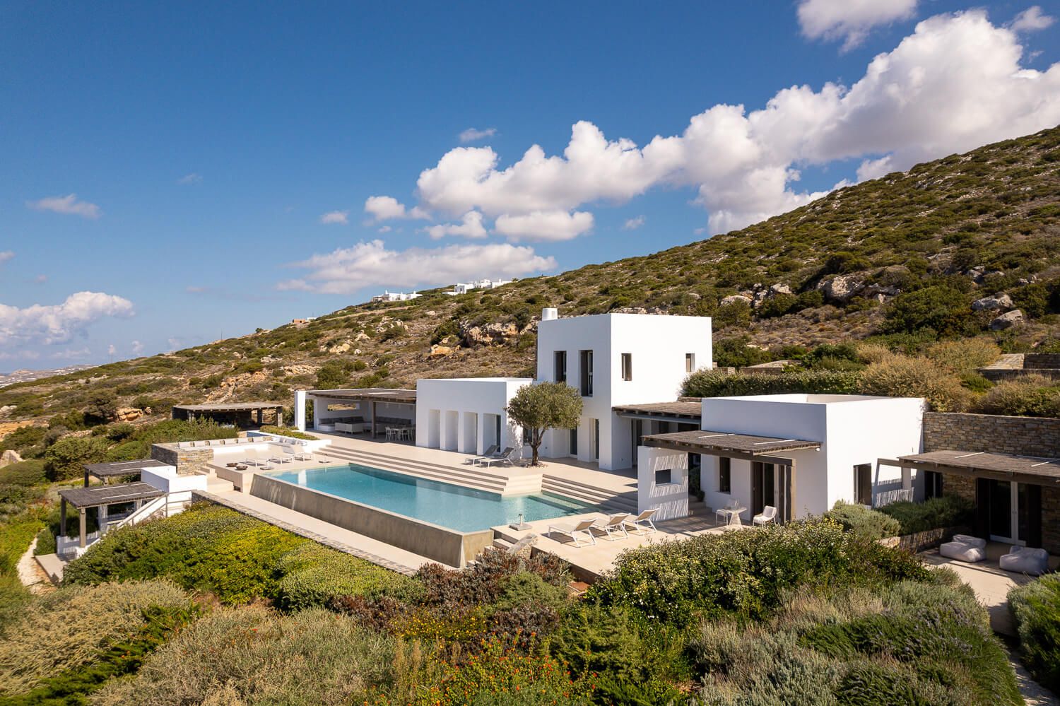 Minimalist building facade of a premium Mediterranean residence