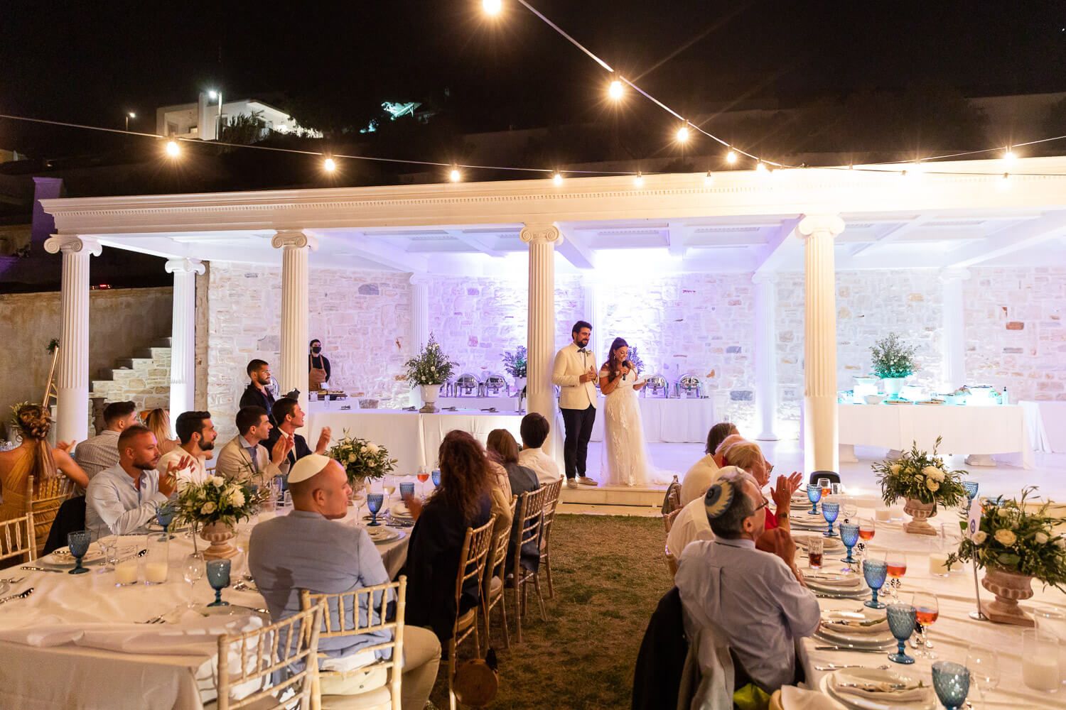 Candid moments of joy during Jewish wedding celebration in Greece