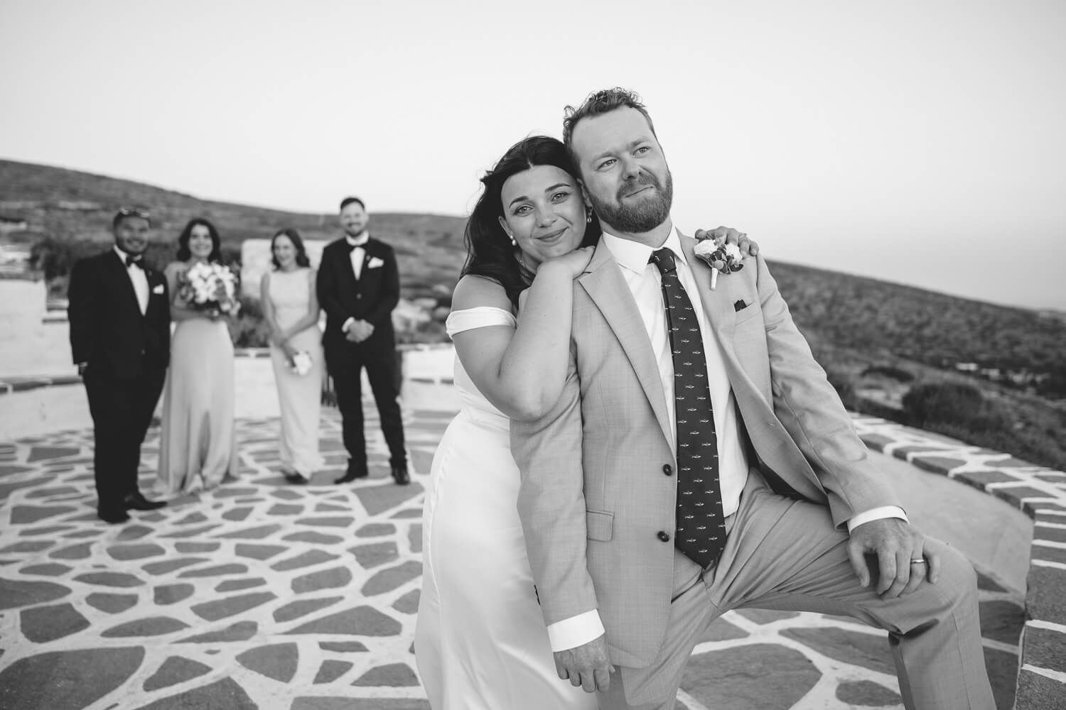 Intimate elopement ceremony in Greek islands