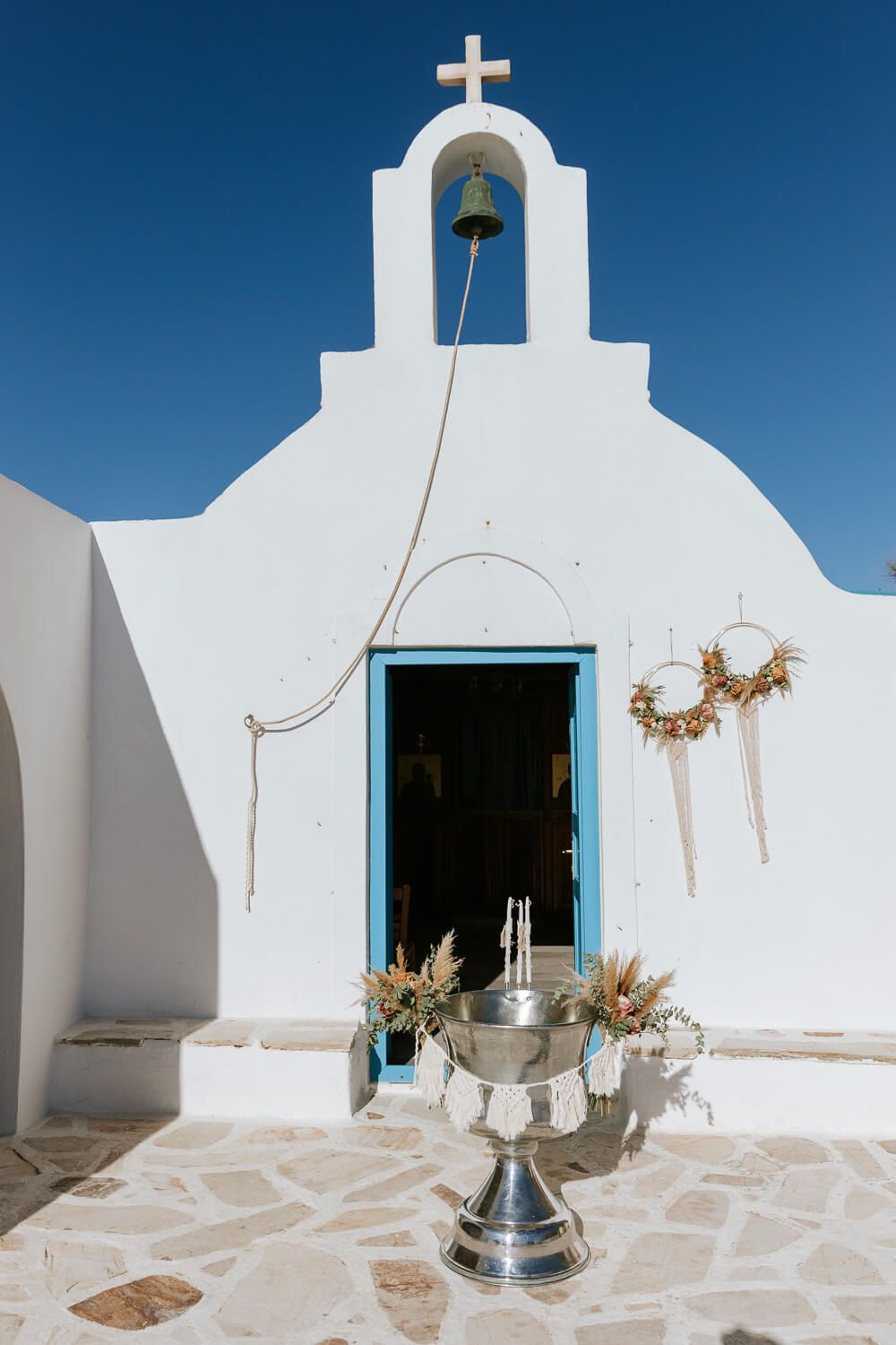 Boho στολισμός βάπτισης με θέμα το μακραμέ