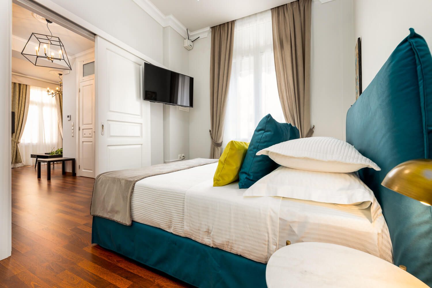 bedroom interior design at Asty Apartments Athens Greece