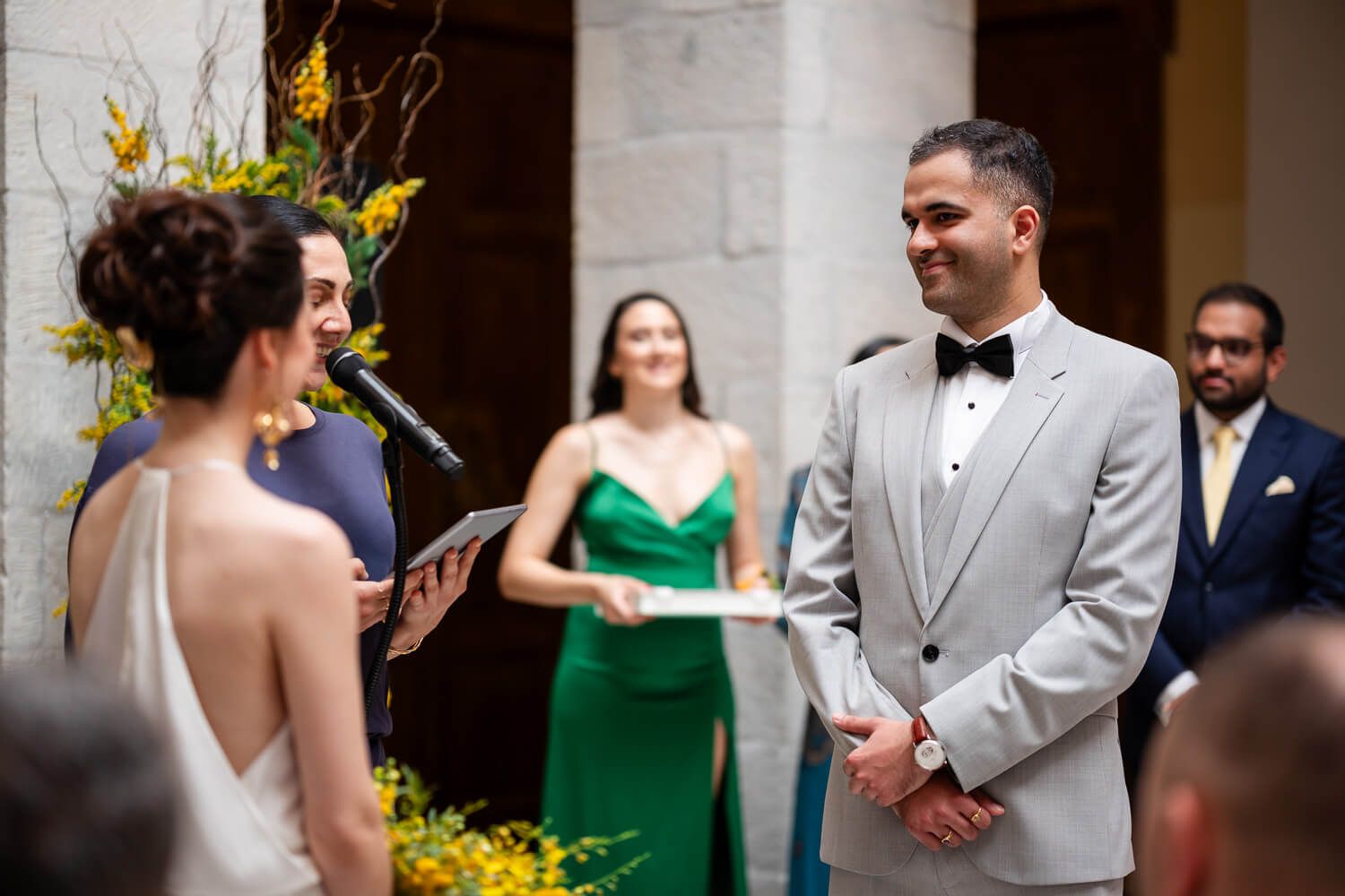 Dimitra and Akshay exchanging heartfelt vows in Ermoupolis