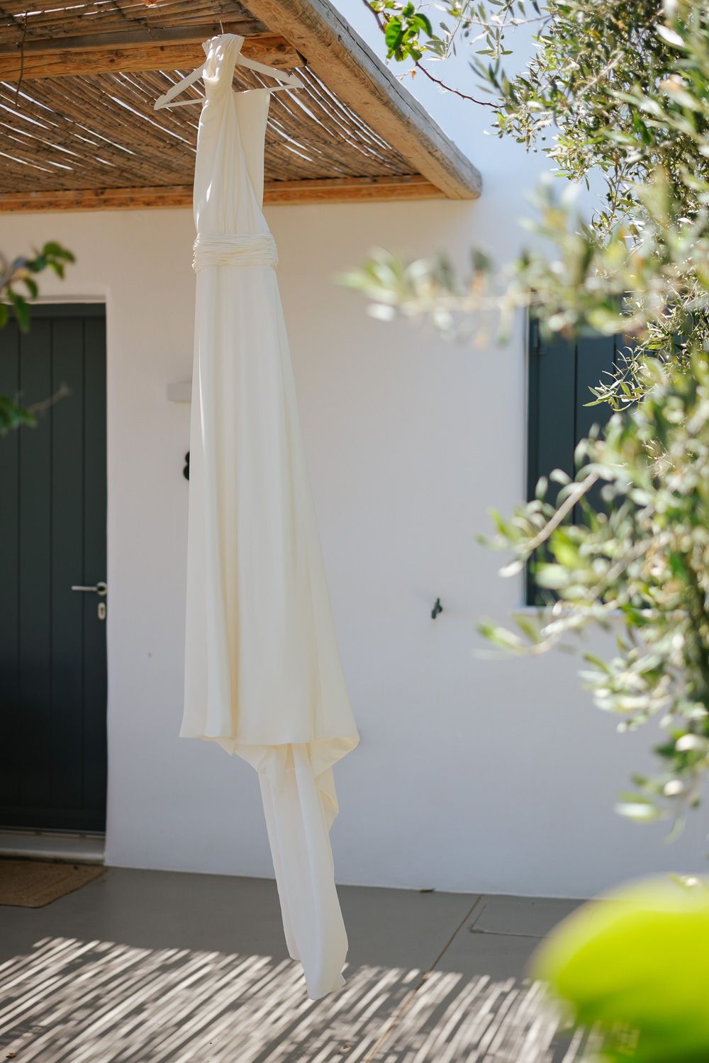 Minimal wedding details and dress in natural light