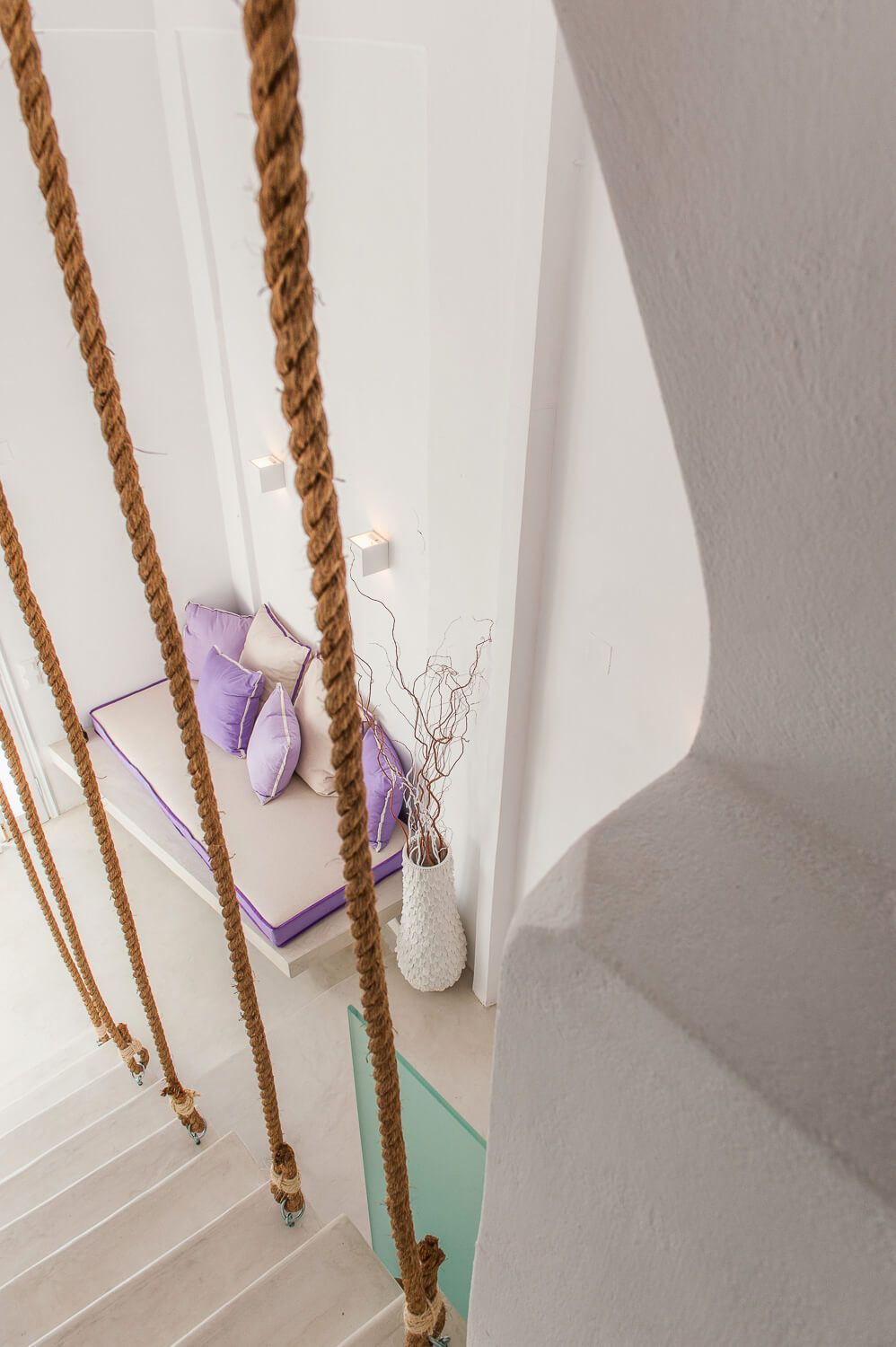 Professional visual narrative of Santorini's unique indoor aesthetics