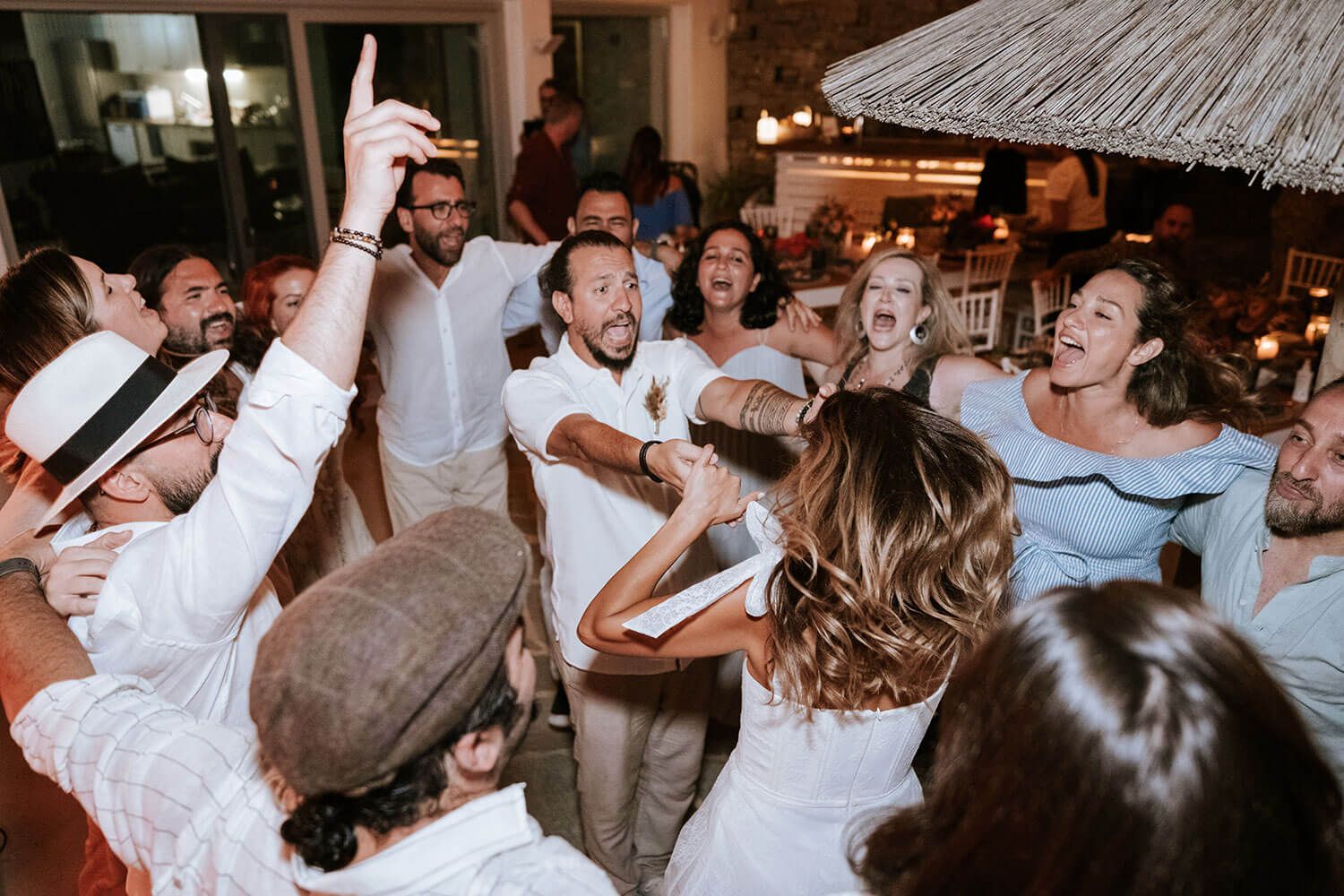 Candid moments of pure joy on the dance floor in Paros Greece