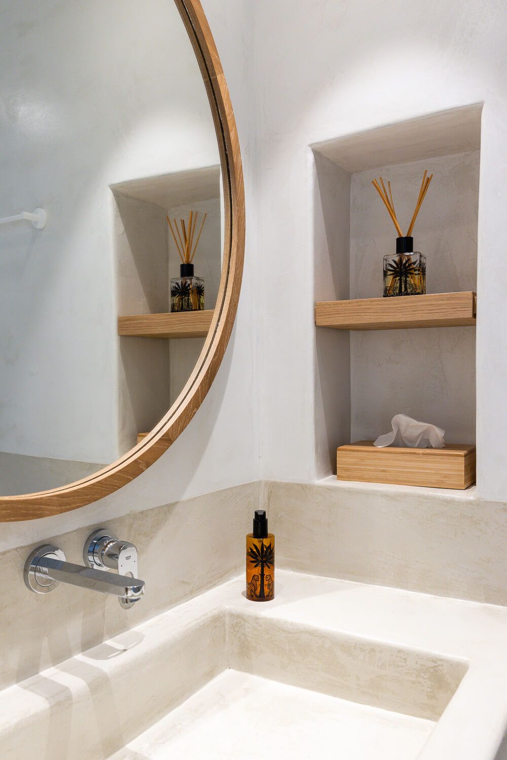 Sophisticated bathroom interior with sleek modern lines