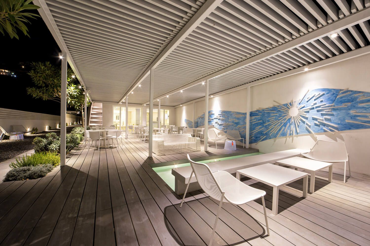 Sophisticated exterior lighting design elevating the resort architecture