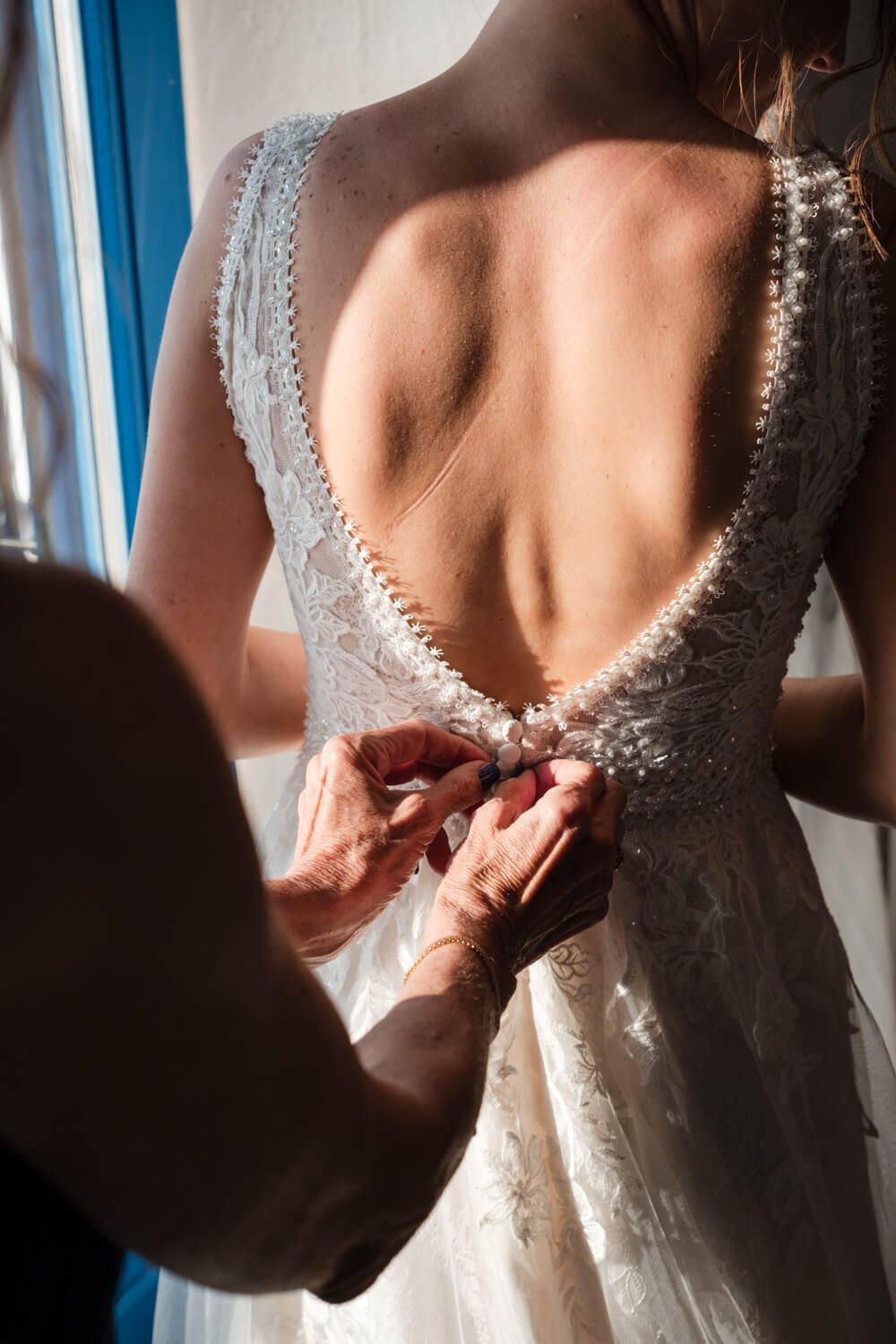 Bride and her mother enjoying a slow morning before the elopement