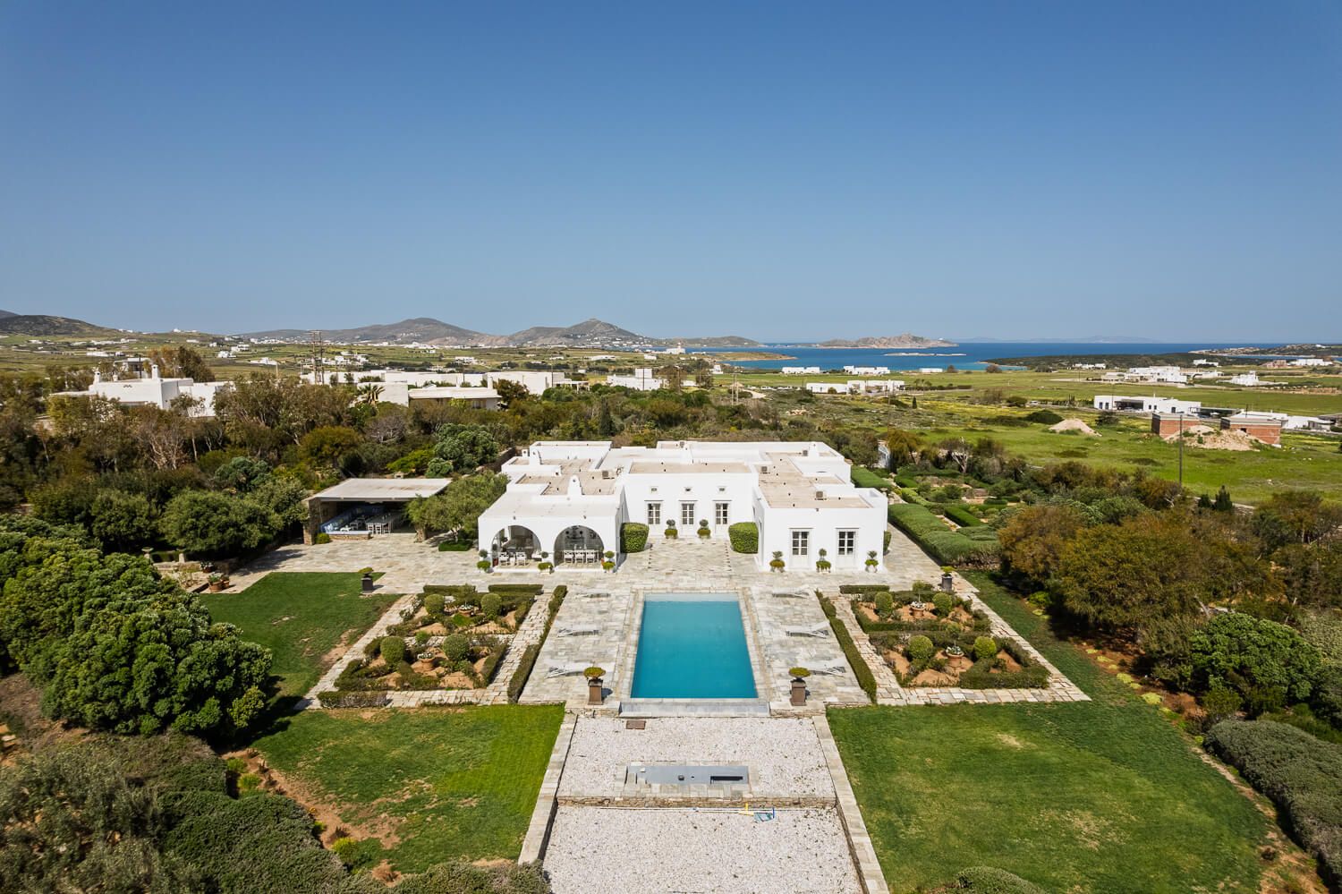 Aerial photo of a large Paros estate