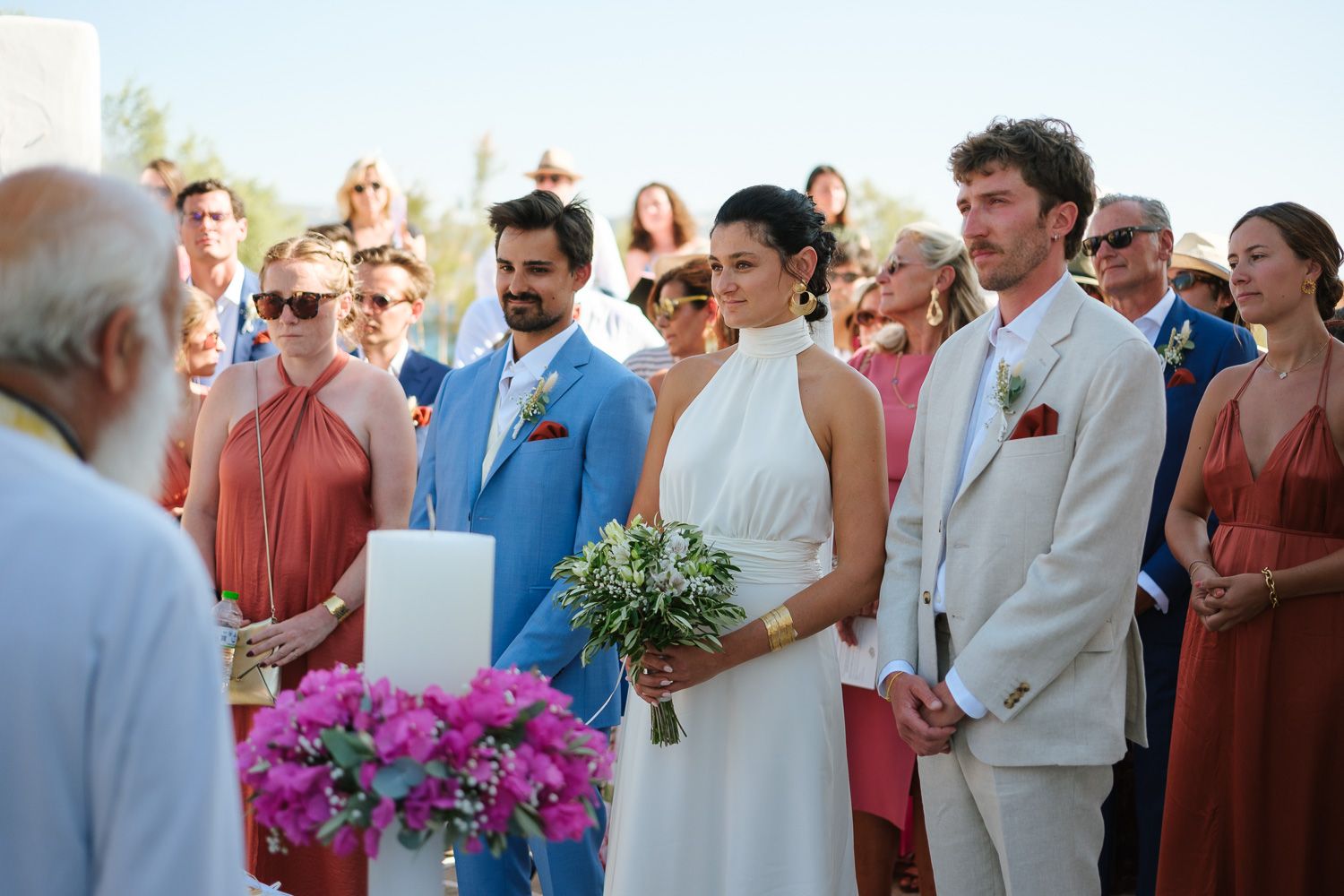Orthodox wedding ceremony moments in the Cyclades