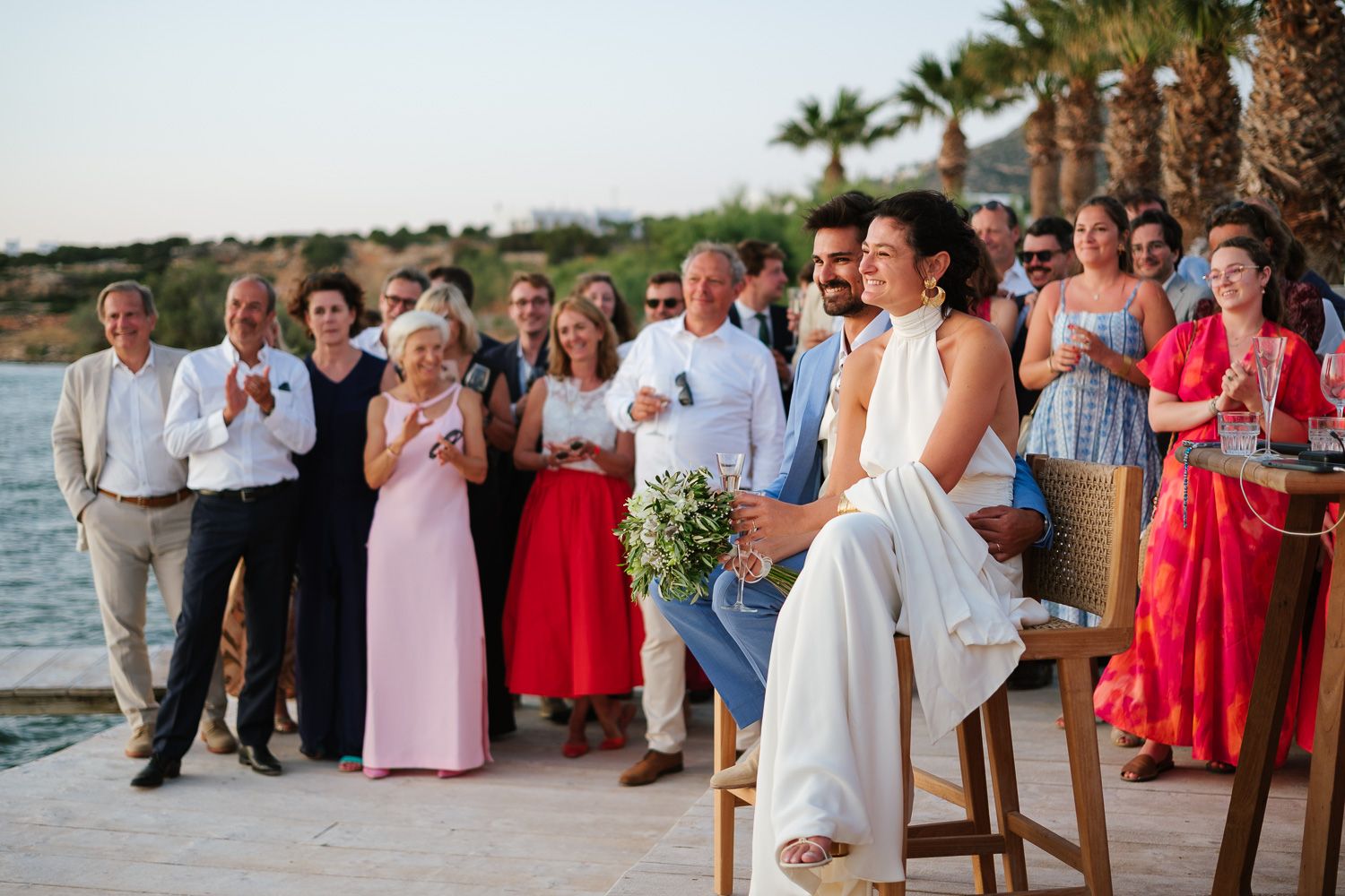 Outdoor wedding party and speeches at Seesoo venue