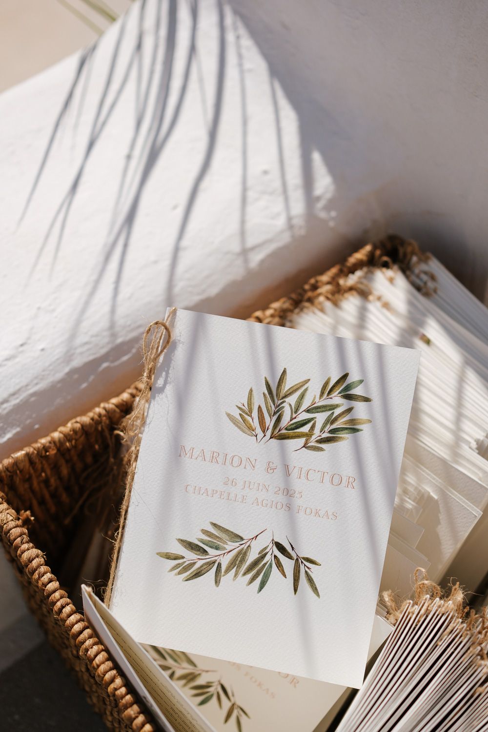Minimal wedding decoration details at  Agios Fokas Paros