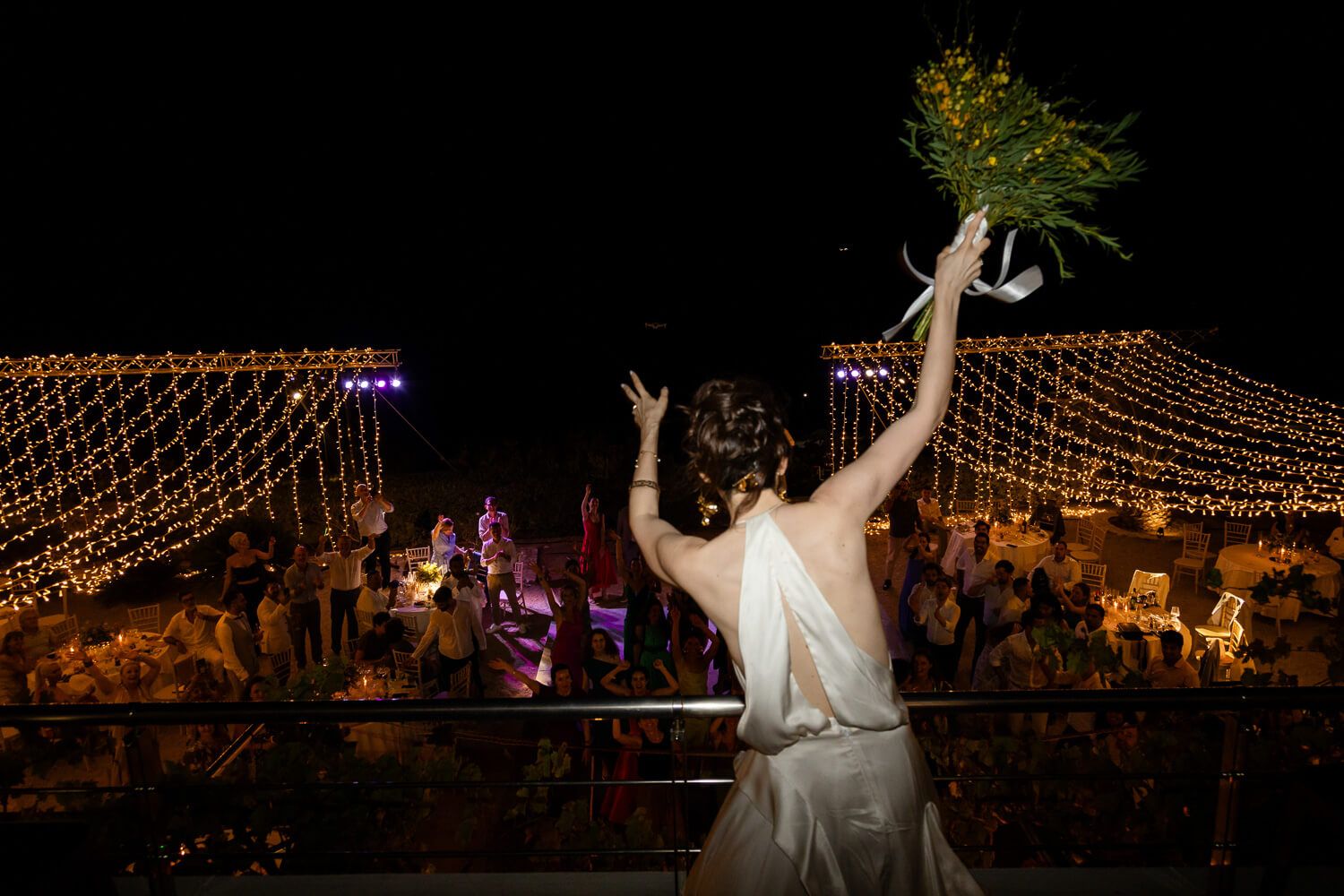 Bridal Bouquet throwing and celebrations at Villa Komito