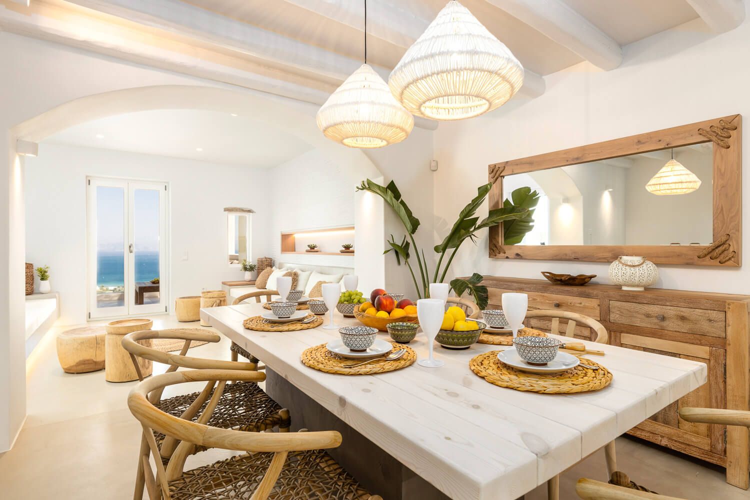 Beautifully styled dining table ready for a Mediterranean summer