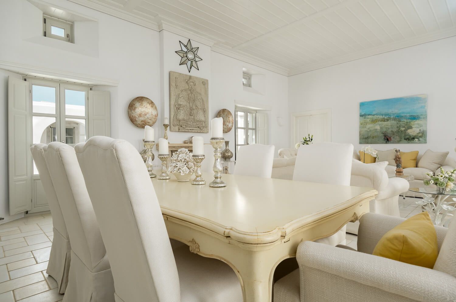 Custom furniture styling in a premium Paros listing