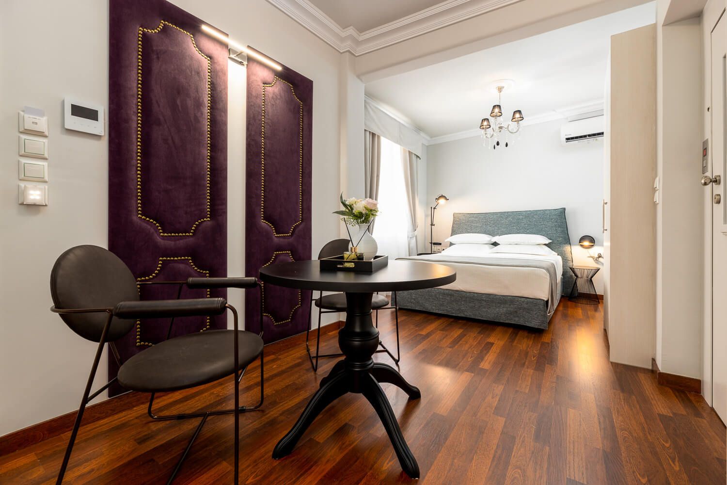 Master bedroom photography in an Athens luxury rental