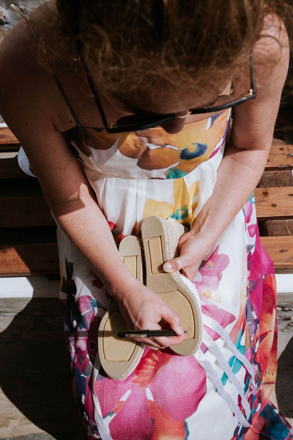 Candid moments of bride getting ready in Amorgos island