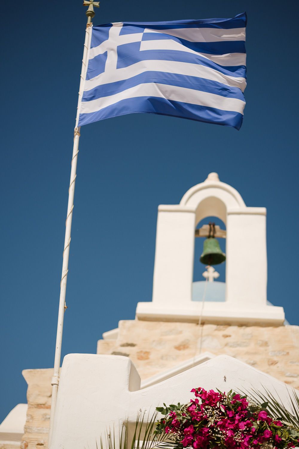 Guests waiting at the pier for the bride - Paros wedding