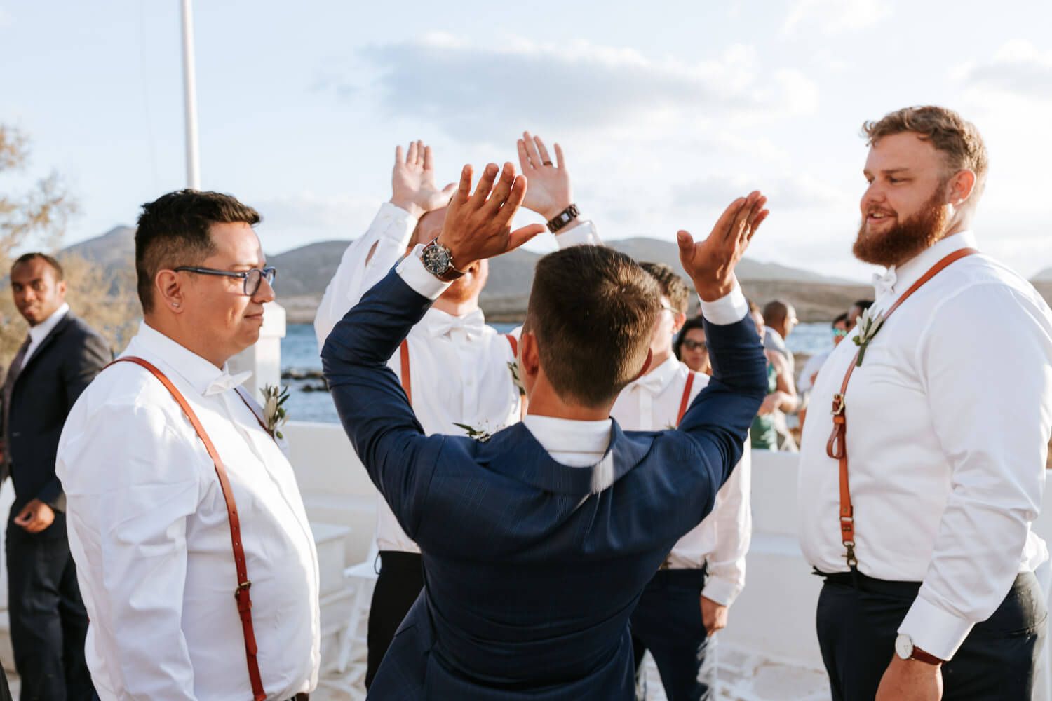 Outdoor wedding ceremony at Agios Georgios Antiparos