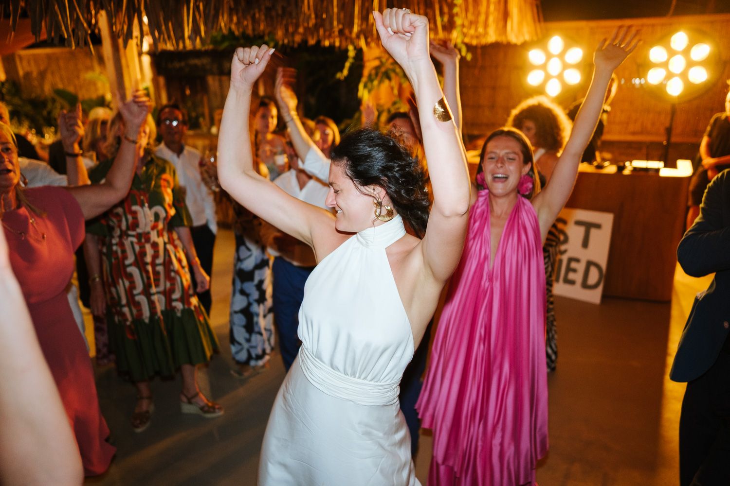Documentary wedding photography Paros - Candid dance floor moments