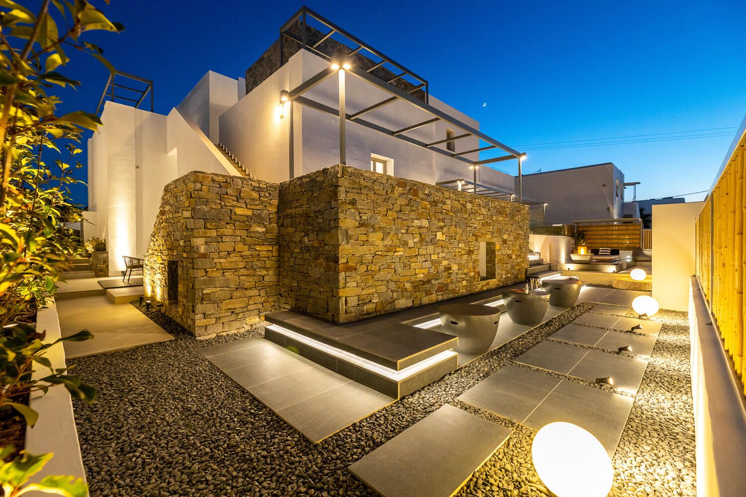 The secret refuge of Parion Opus illuminated under the night sky
