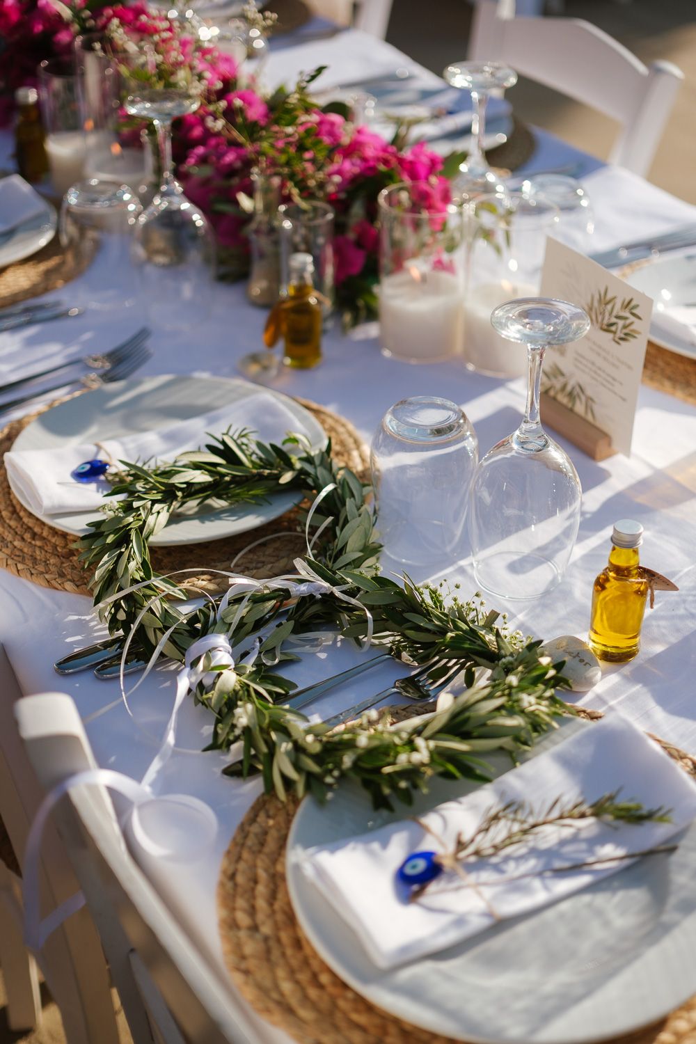 Luxury wedding reception setup at Seesoo Paros