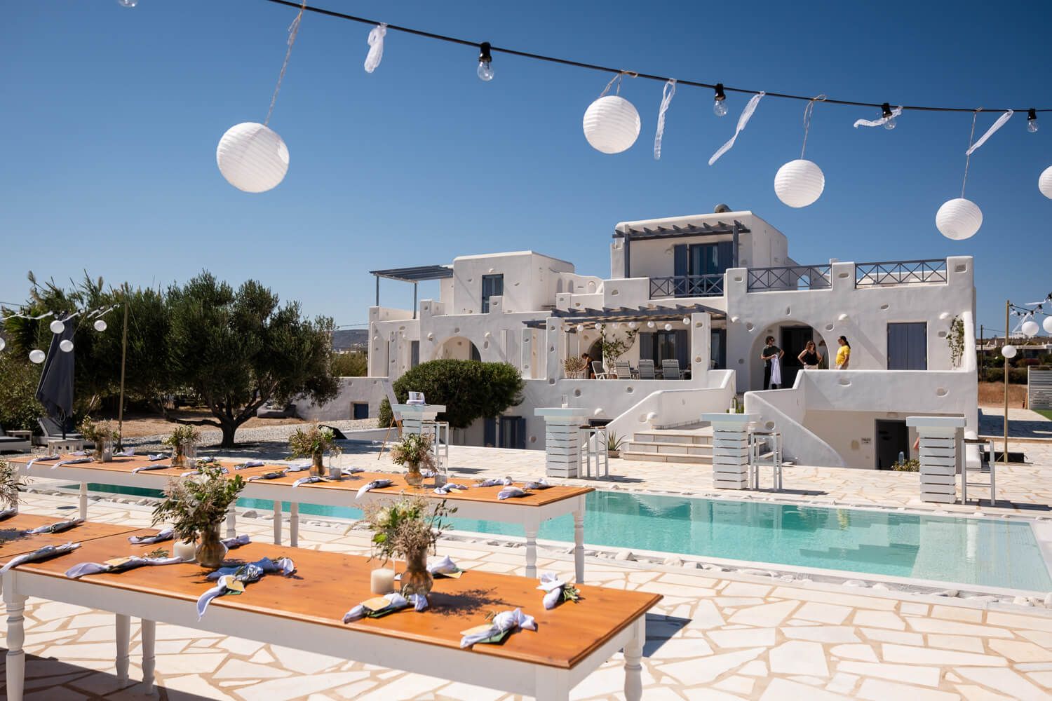 Wedding decoration for a wedding in Paros