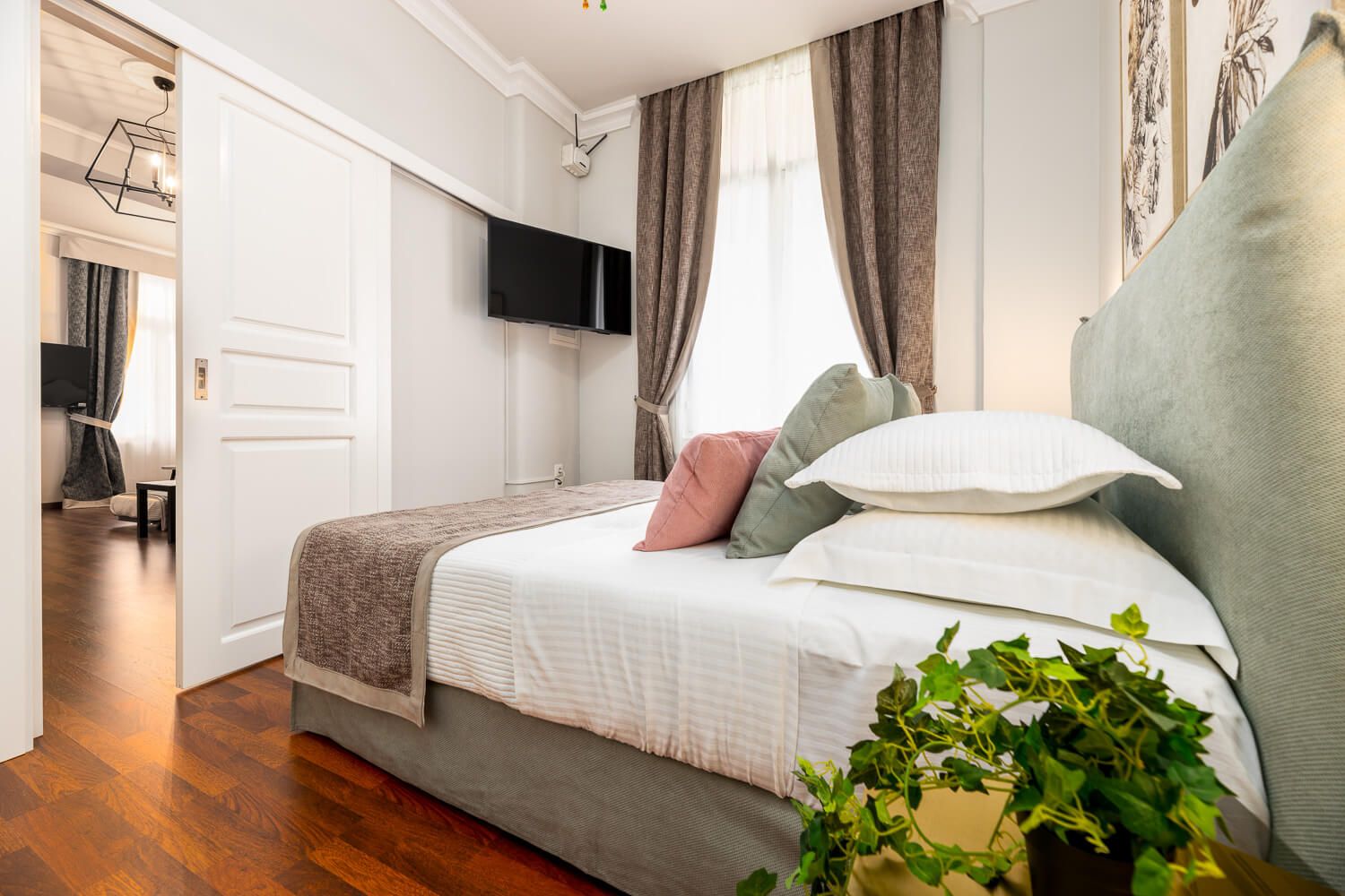 Hotel room interior shot by a professional Athens photographer