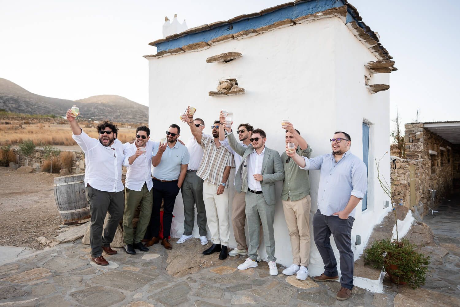 Guests at a wedding in Paros