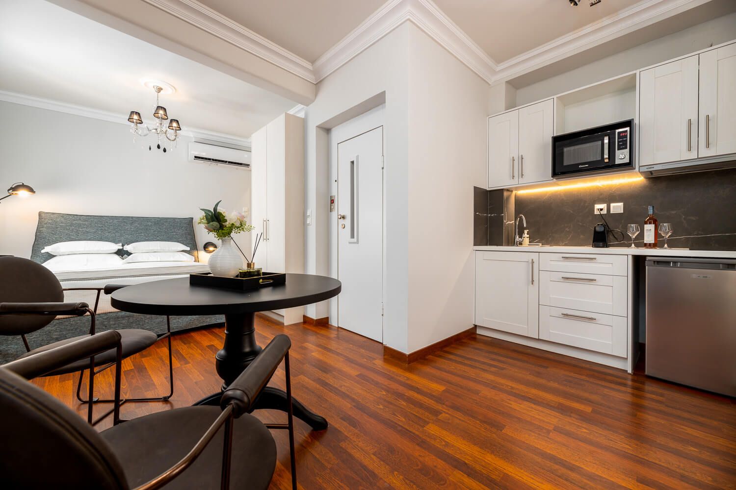 Hardwood floors  in a luxury suite