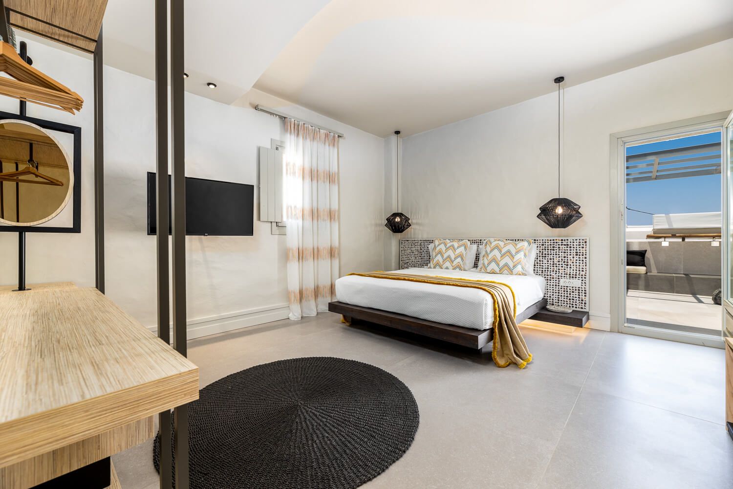 Interior photography of a luxury boutique property in Paros