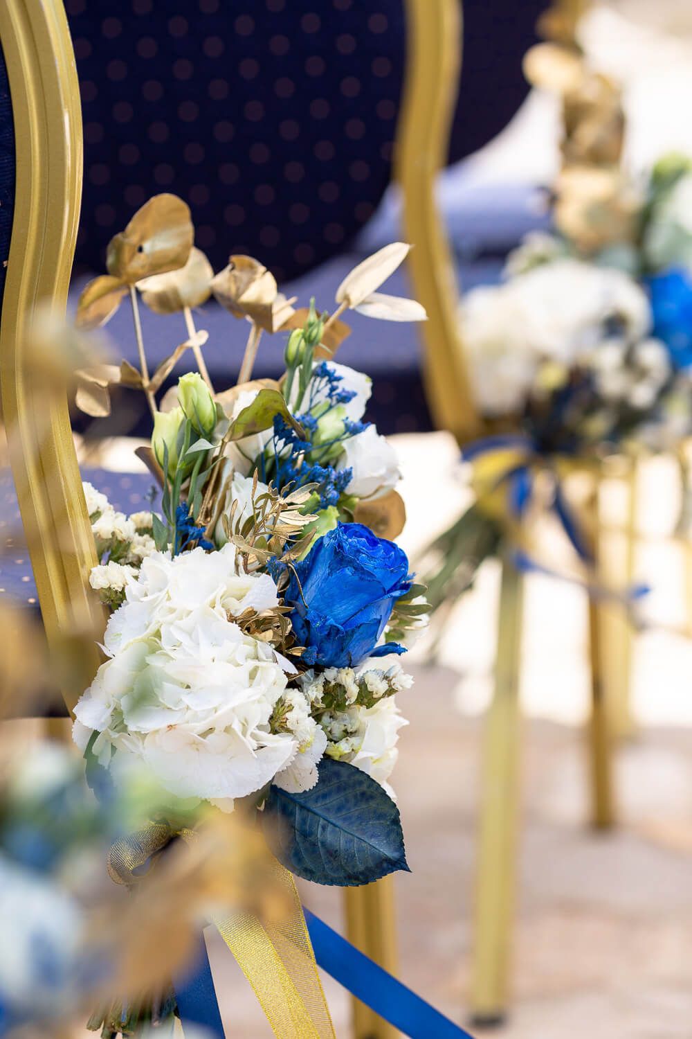 Flower detail during a symbolic wedding ceremony at Pyrgaki Paros