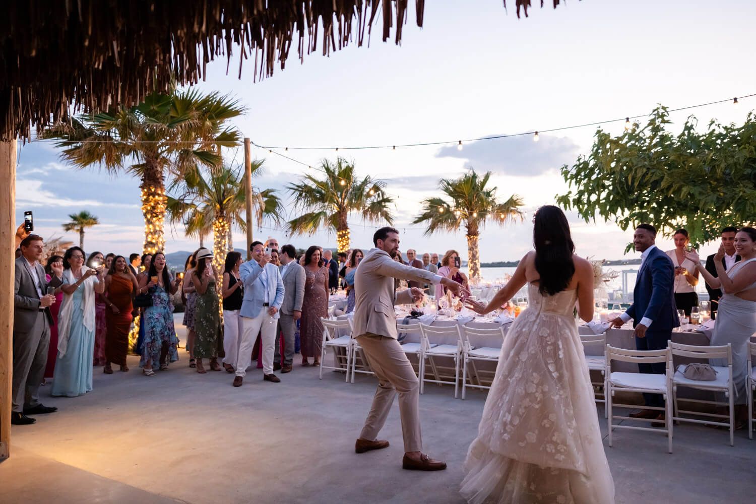 Stephanie and Khalil's first dance under the stars at Seesoo venue