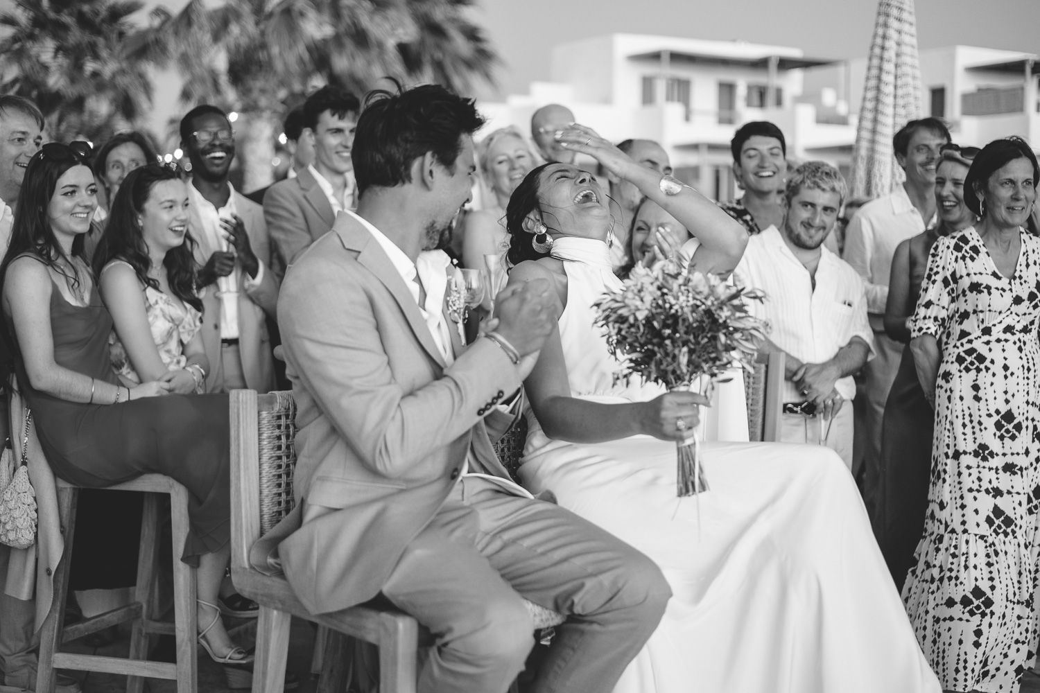 Emotional black and white wedding photography