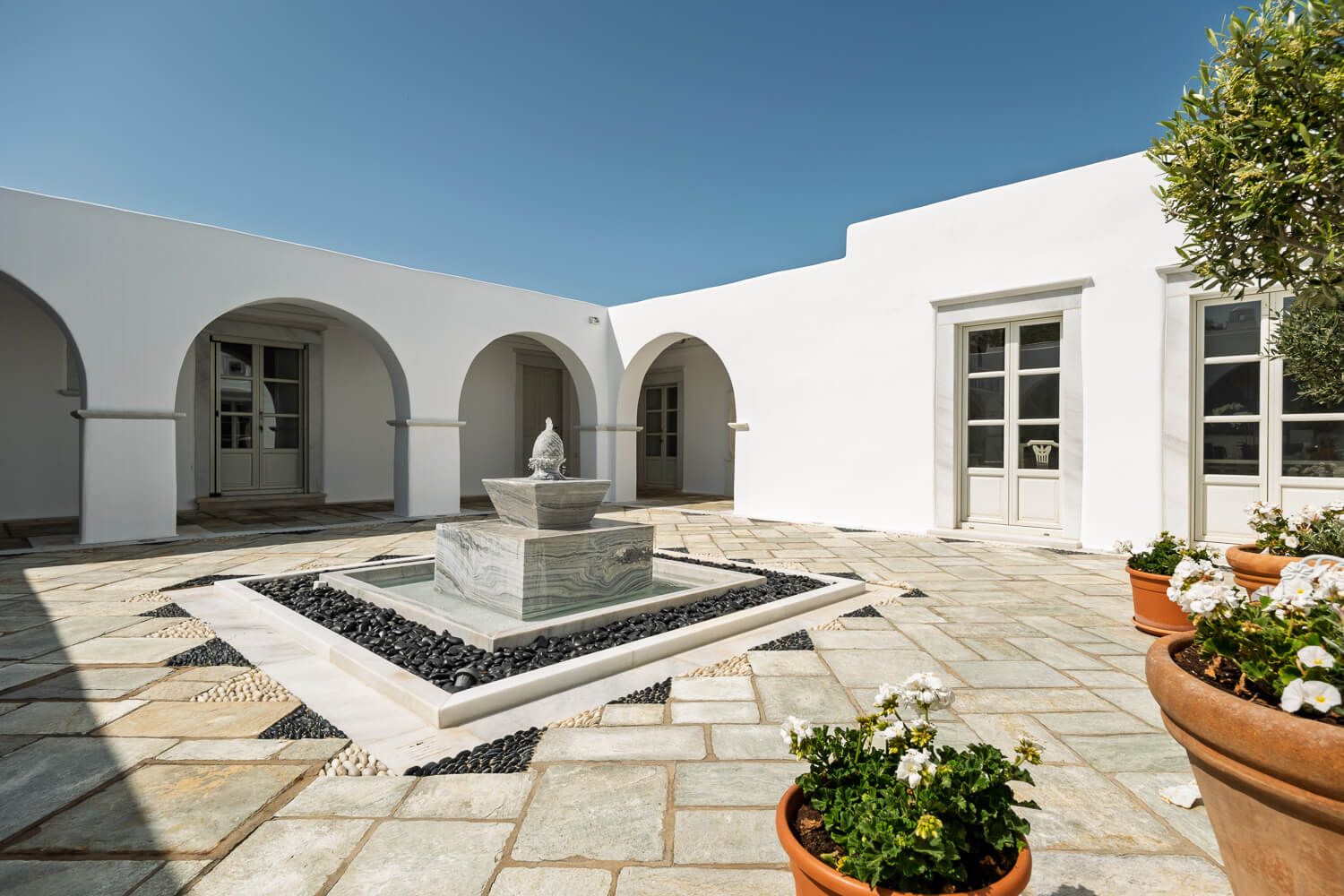 Symmetrical courtyard design reflecting timeless elegance