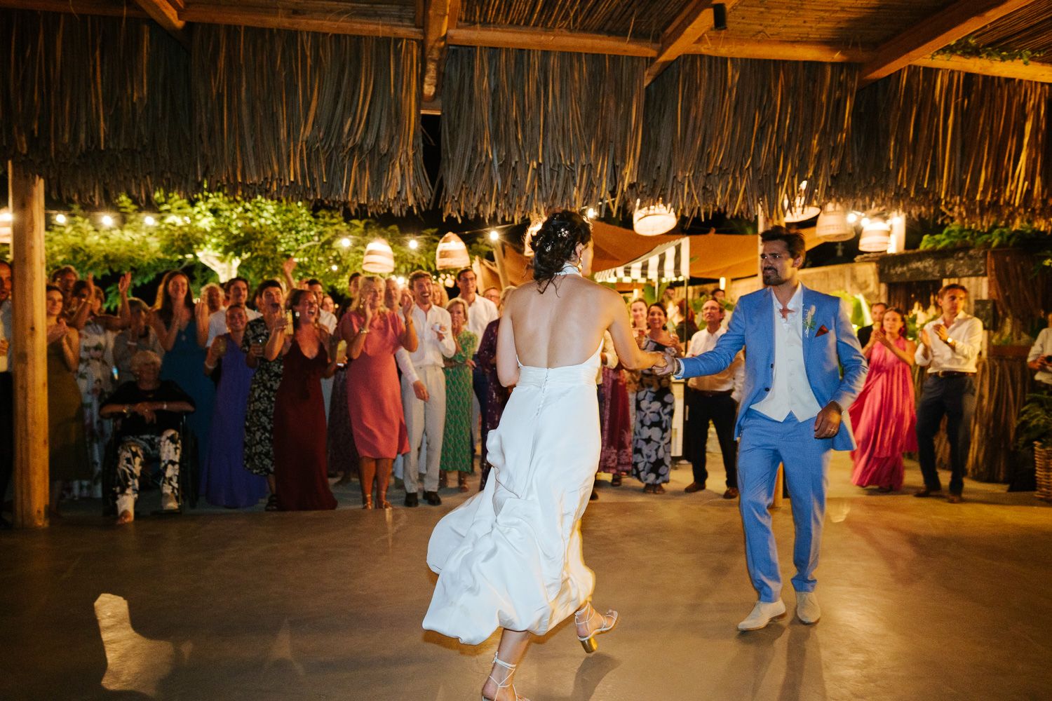 Documentary wedding photography Paros - Candid dance floor moments