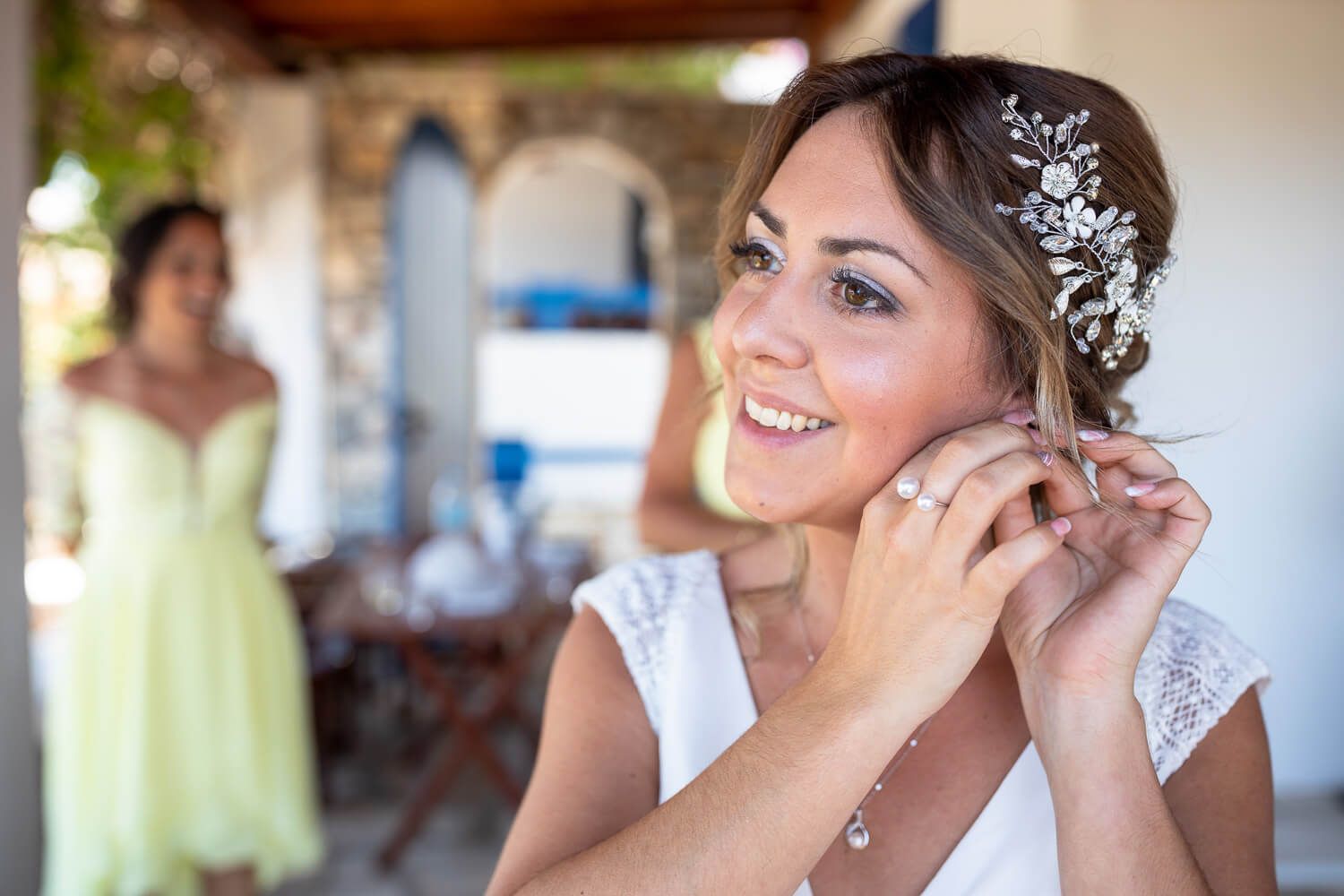 Close up of bridal accessories for a modern Indian wedding in Greece
