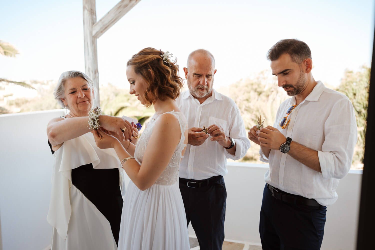 Authentic wedding morning moments captured by a destination photographer