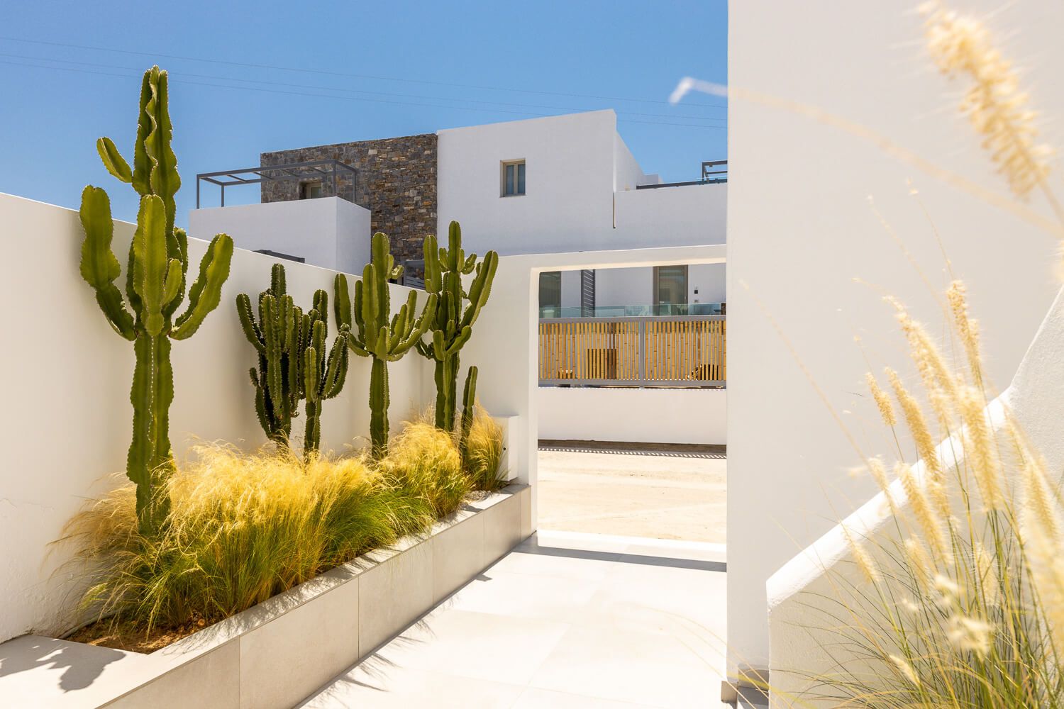 High-end resort photography featuring Cycladic design fusion