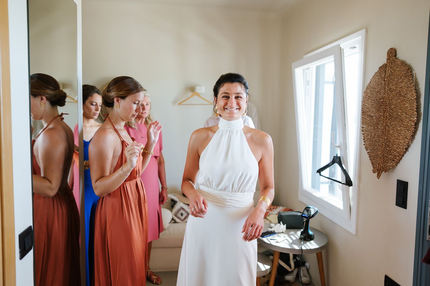 Bridal preparation photography at Seesoo Paros