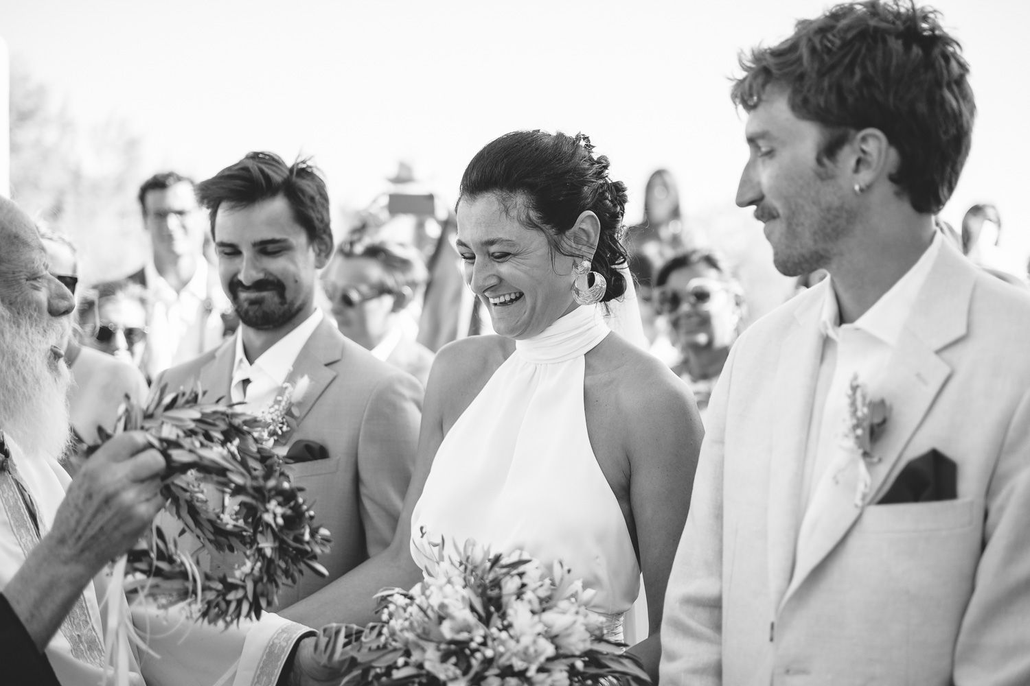 Orthodox wedding ceremony moments in the Cyclades