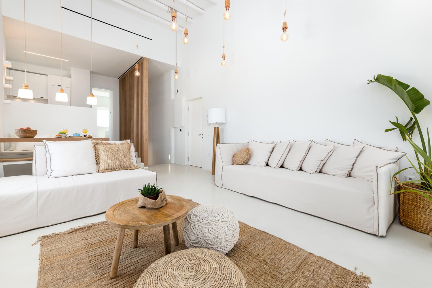 Natural island light reflecting off interior surfaces