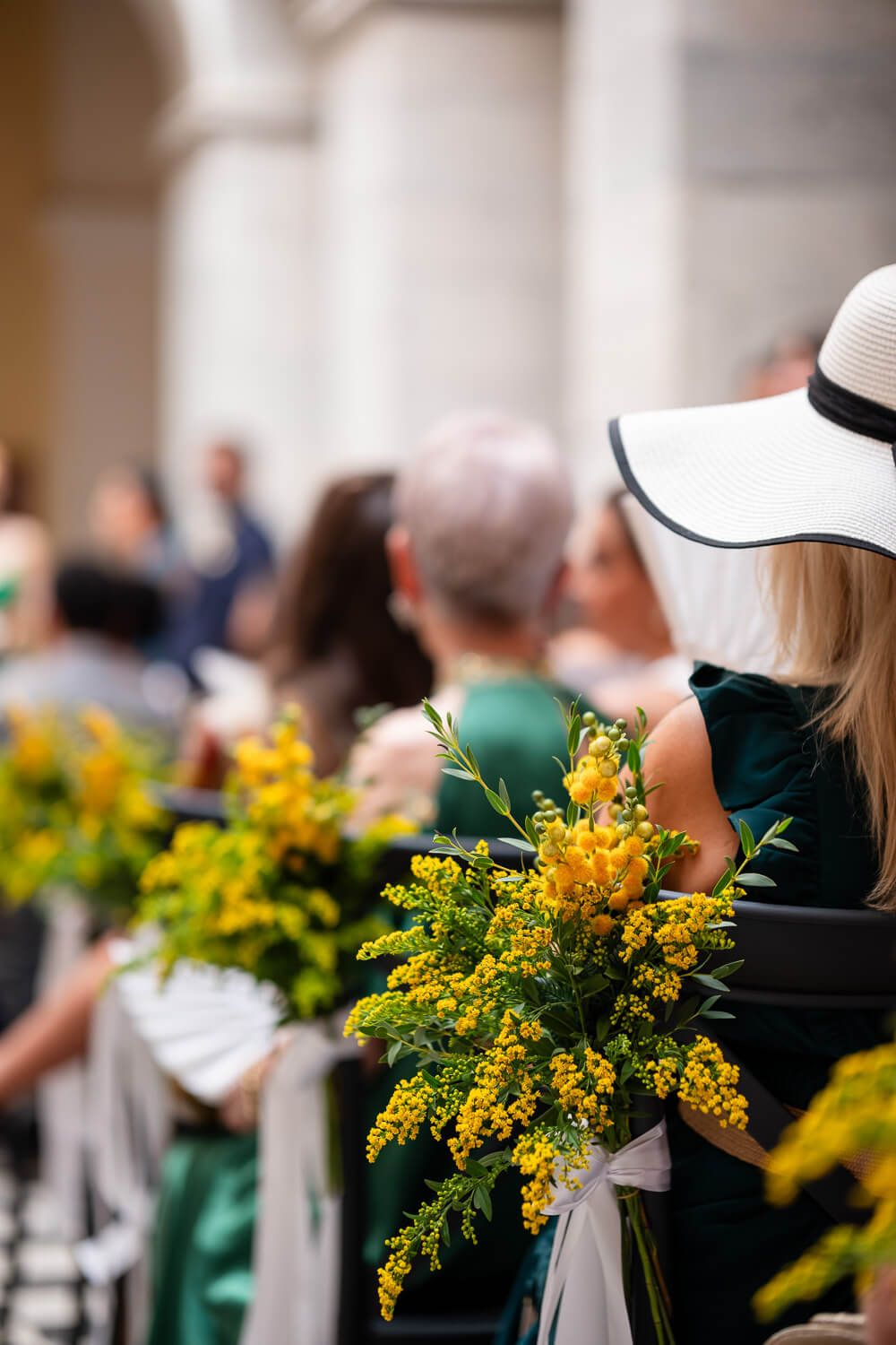 Elegant floral arrangements for a Syros wedding ceremony