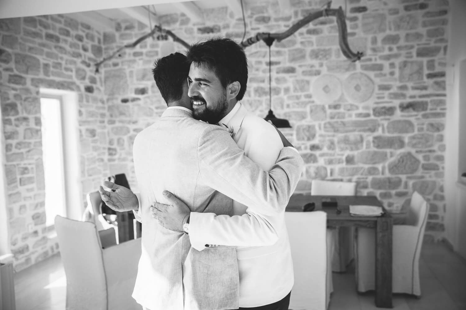 Groom preparing for his Jewish wedding at Villa Aethra Paros